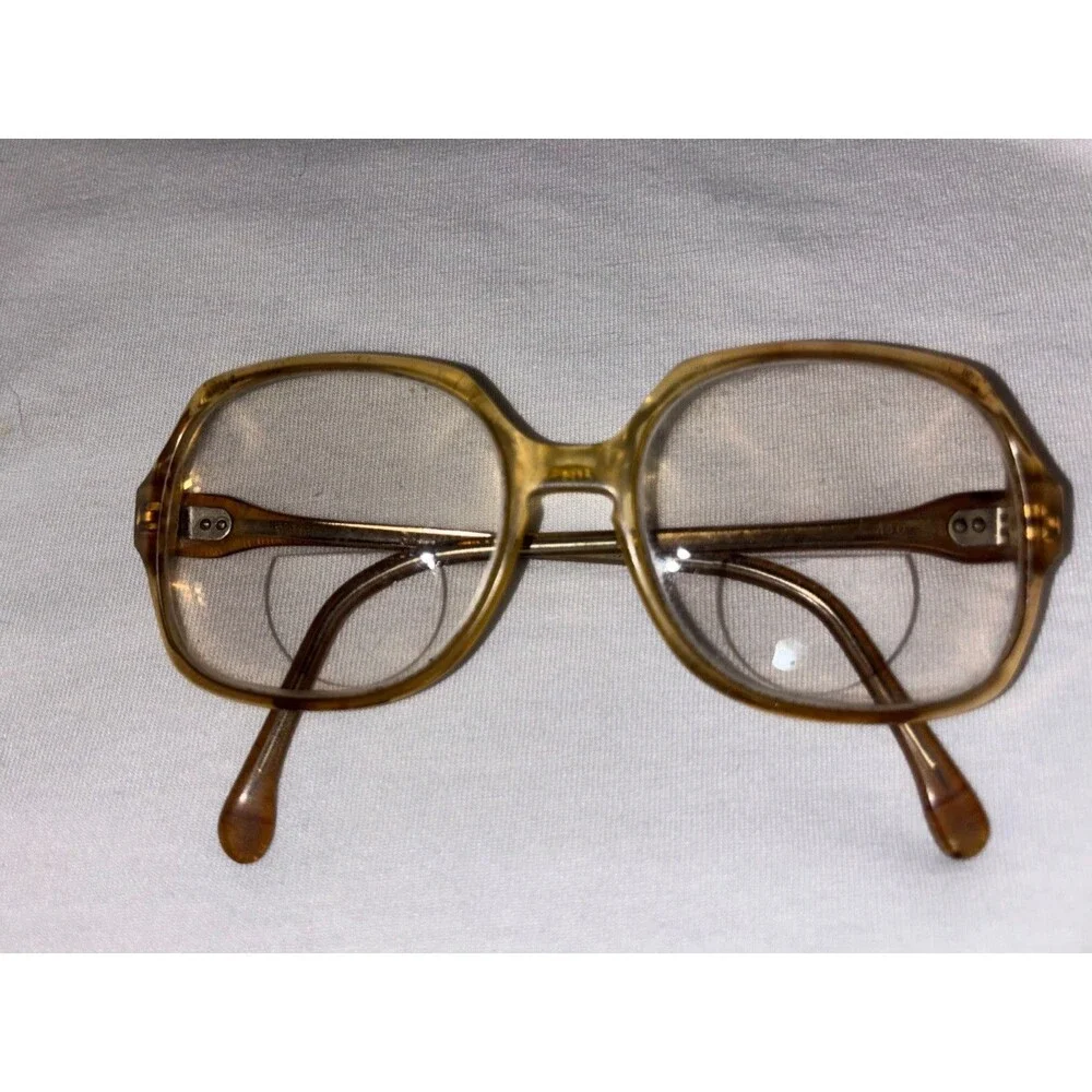 Vtg Sterling Optical Retro Oversized EW Steel Frame 53018 Eyeglasses 80S Mom